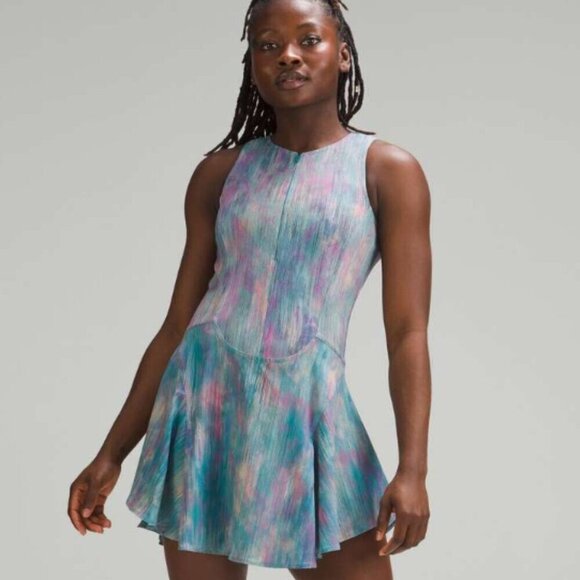 Lululemon Everlux Short-Lined Tennis Tank Dress 6" Pixel Diffuse Multi NWT Sz 4 - Picture 1 of 11